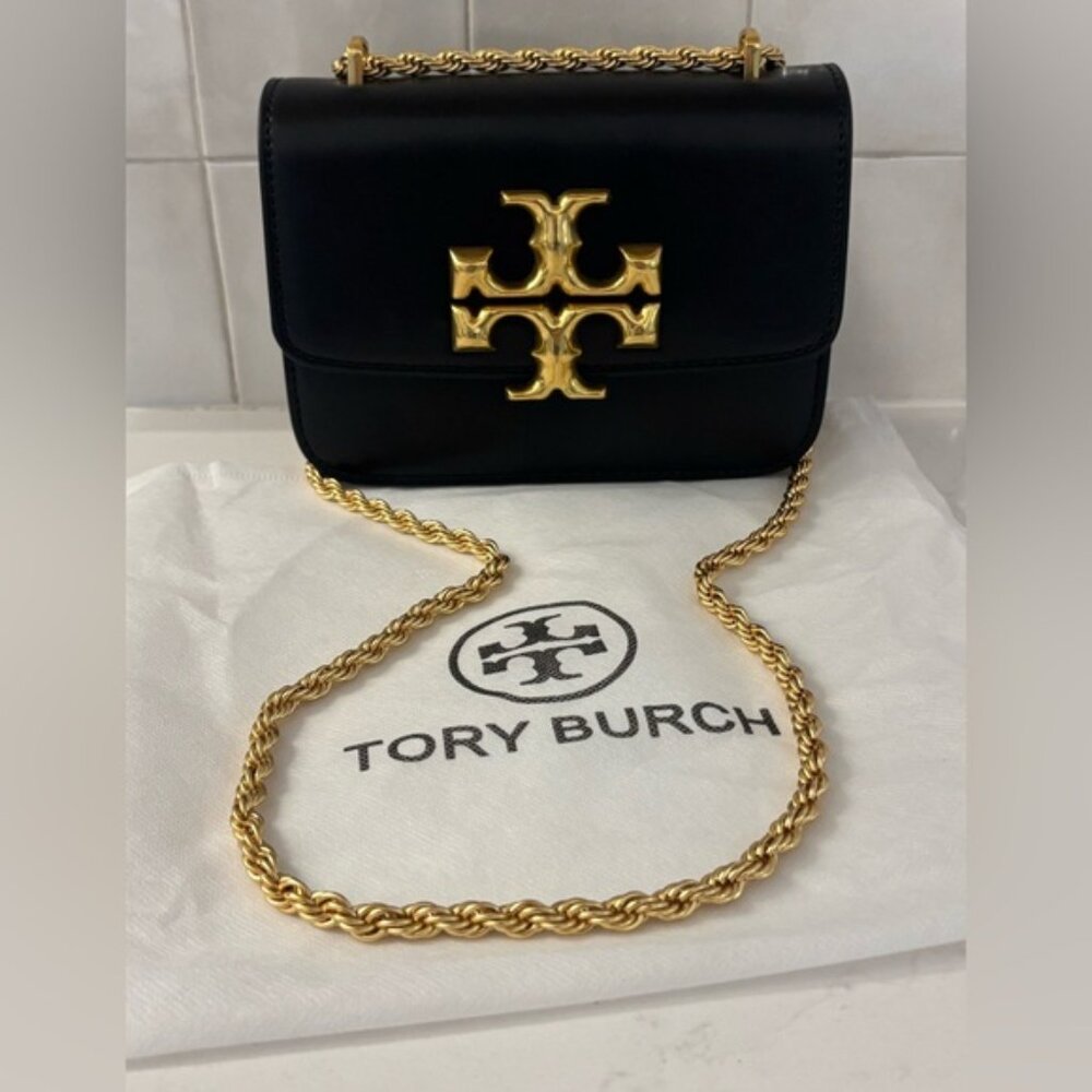 ⚡️⚡️⚡️FLASH SALE⚡️⚡️⚡️Tory Burch Eleanor Black and Tiramisu Brown Crossbody